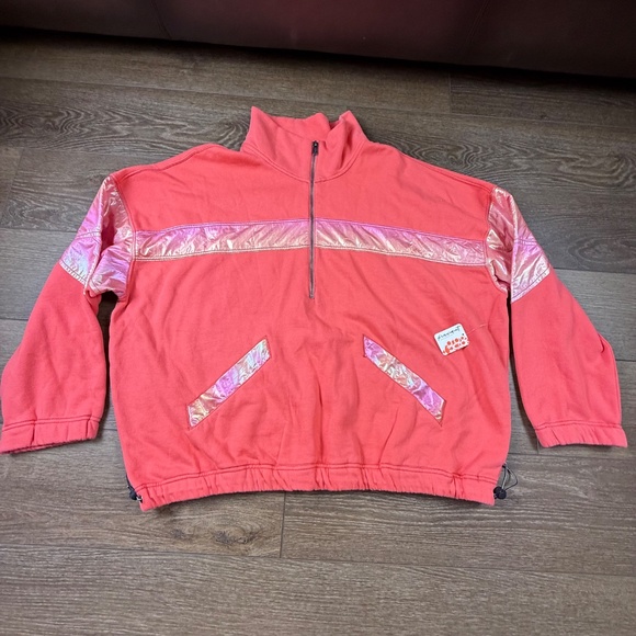 FP Movement by Free People Away We Go Half Zip Pink/Iridescent, Sz L NWT - Picture 3 of 16